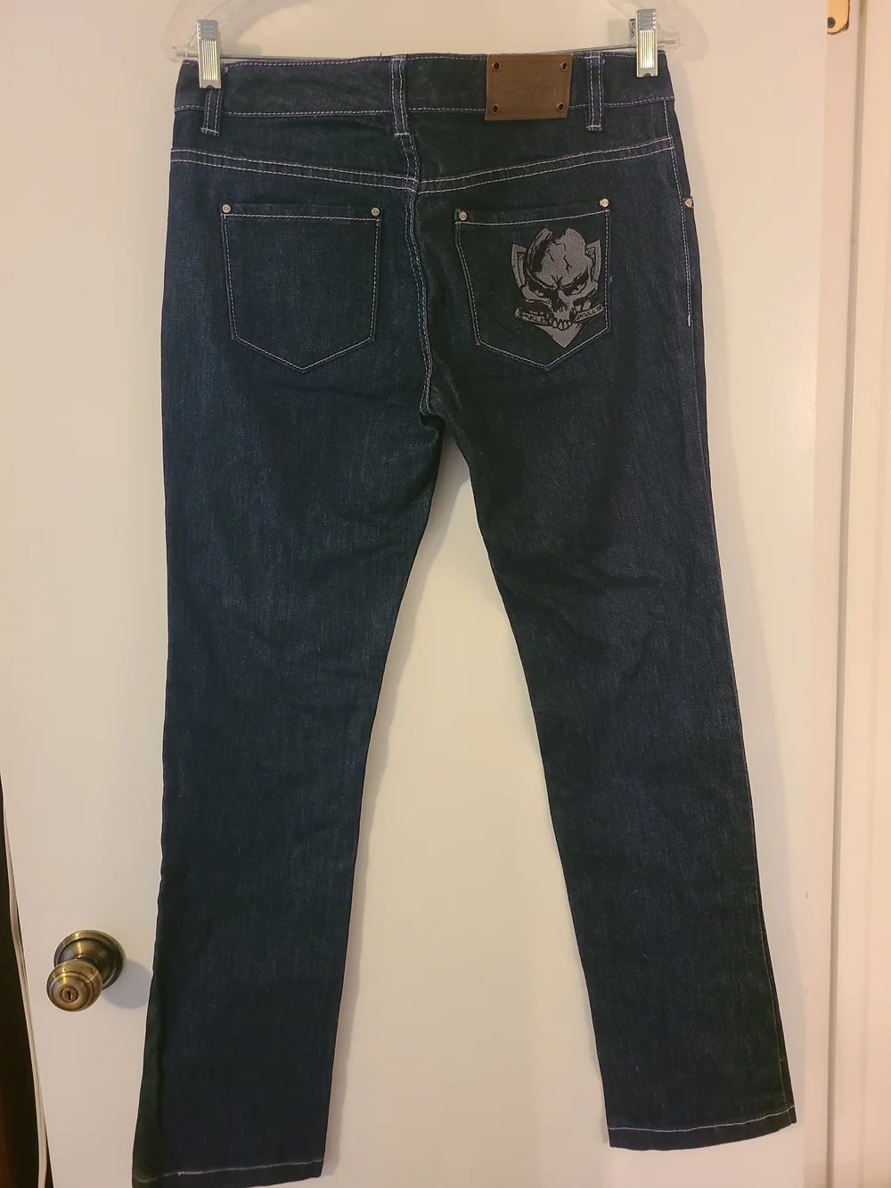 Vintage Oakley Industrial Skull Jeans Women's Size 8 Straight Leg Dark Wash EUC